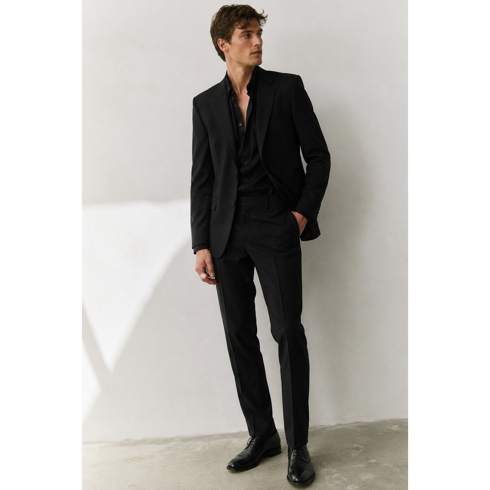 HUGO Hugo Boss Red Label ADOS HAGO Men's Black Wool 2 Piece Suit EU 46